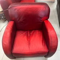 Естествена кожа, кресло (фотьойл) и диван в стил Арт Деко, снимка 3 - Дивани и мека мебел - 45283248
