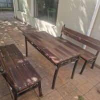 Комплект градинска маса с 2 броя пейки , снимка 5 - Градински мебели, декорация  - 45266220
