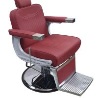 Бръснарски стол Glory - кафяв/черен/червен, снимка 3 - Бръснарски столове - 45930557