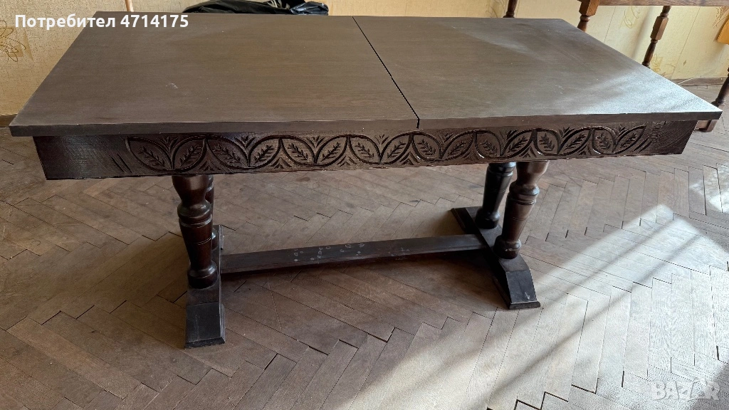 Дървена разтегателна маса, снимка 1