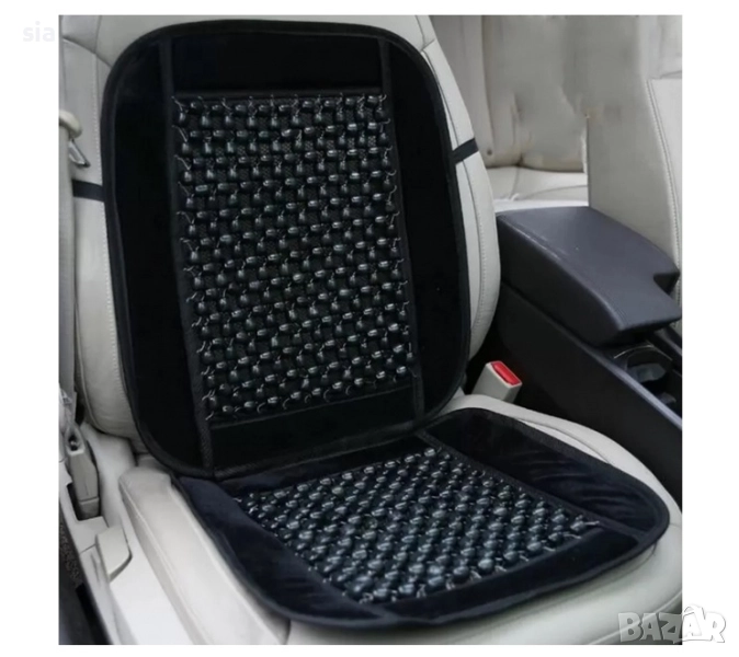 Масажор за седалка на автомобилe, с топчета, Черен, снимка 1