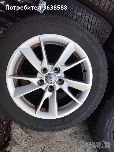 Оригинални алуминиеви джанти 5х112 с зимни гуми 205/60/16, снимка 1