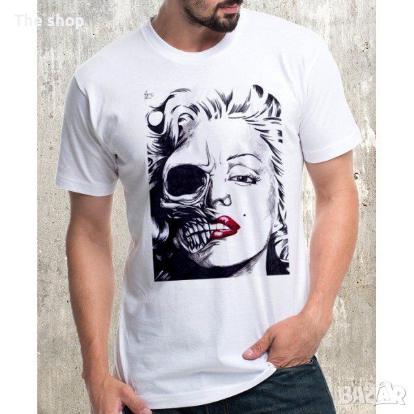 МЪЖКА ТЕНИСКА - MARILYN MONROE SKULL (014) - 2 цвята, снимка 1