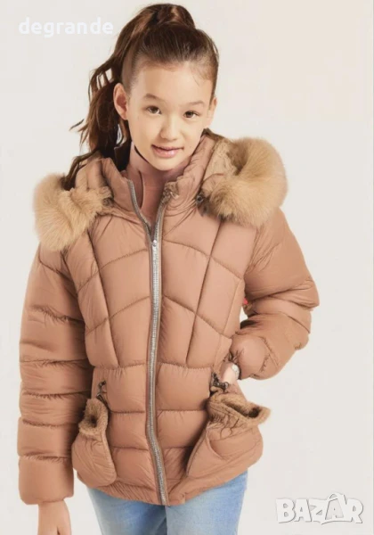 Детски якета с пухена качулка пълнеж от силиконова вата и ръкавички. Размери за 4 6 8 и 12, снимка 1