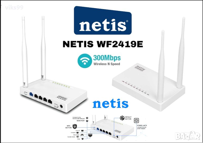 Wi-Fi Рутер Netis WF2419E - 300 Mbit/s, снимка 1