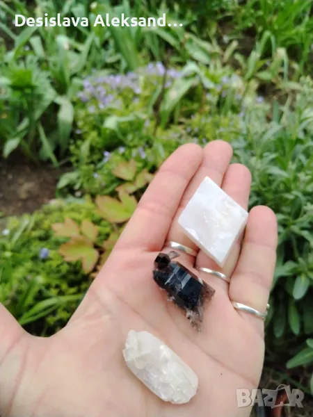 Лот от три образеца: опушен кварц, стилбит с апофилит и калцит, много изгодно , снимка 1