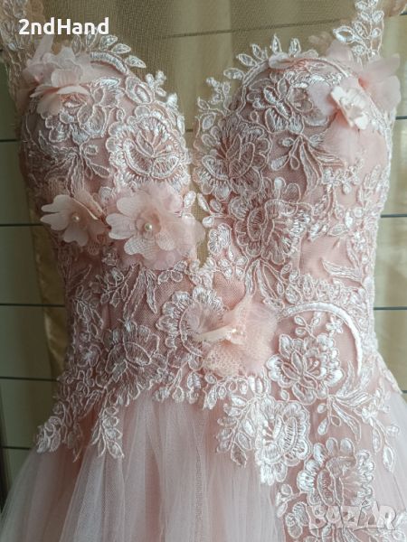 Нежна розова бална рокля ХС/С, снимка 1