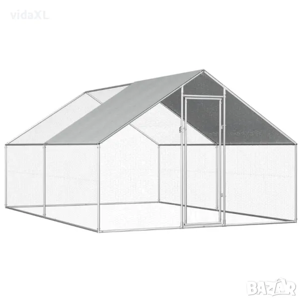 vidaXL Птичарник на открито, 2,75x4x1,92 м, поцинкована стомана(SKU:170789, снимка 1