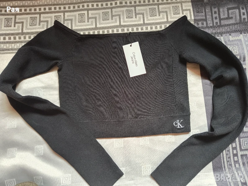 CALVIN KLEIN JEANS Блуза с лиосел с голо рамо, снимка 1