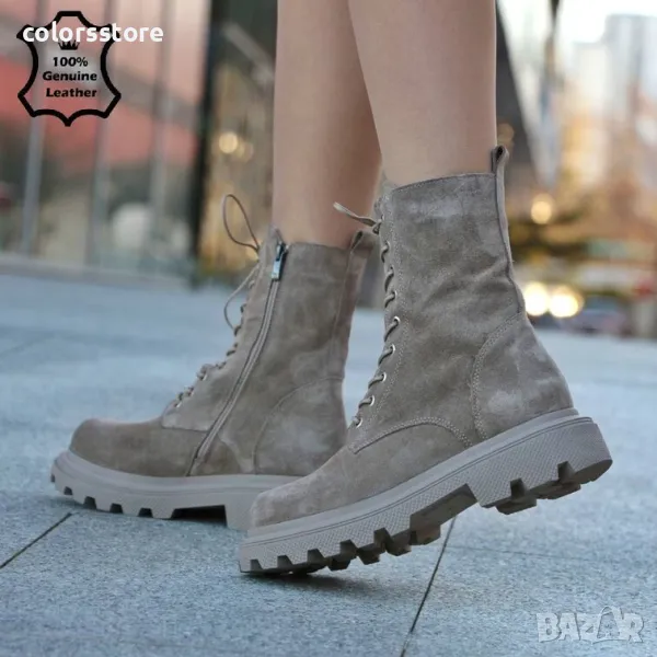 Равни боти - визон ЕСТЕСТВЕН велур - 38803, снимка 1