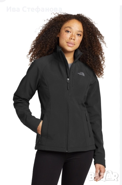 The North Face Women's TNF Black Chest Logo Ridgewall Soft Shell Jacket черно оригинално яке марково, снимка 1