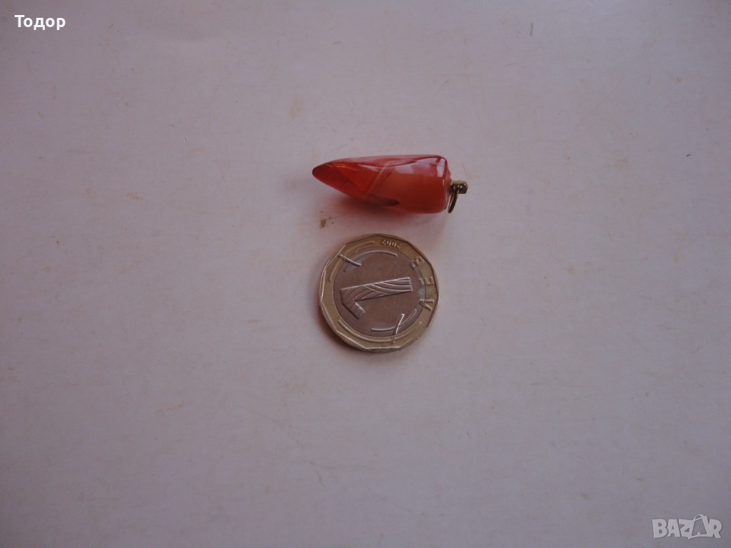 Медальон висулка от корнеол , снимка 1