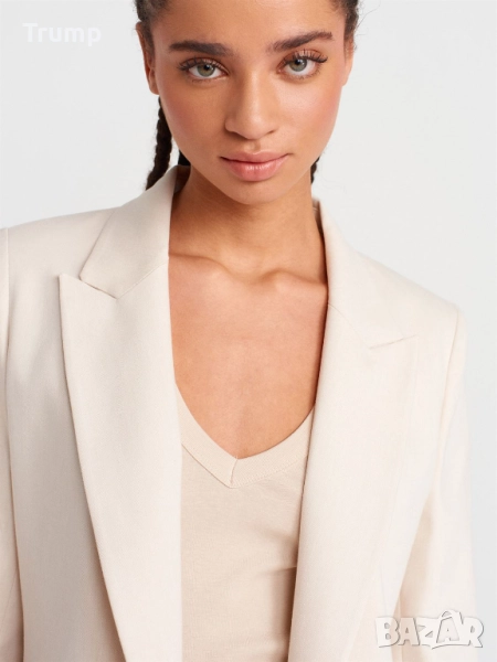 Елегантно сако, цвят екрю, снимка 1