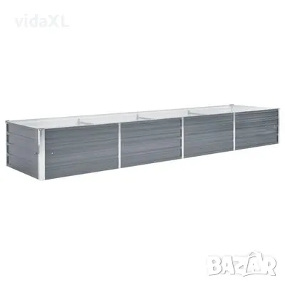 vidaXL Градинска висока леха поцинкована стомана 320x80x45 см сива（SKU:44846）, снимка 1