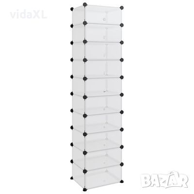 vidaXL Етажерка за обувки, прозрачна, 44x32x174 см, PP(SKU:340561, снимка 1