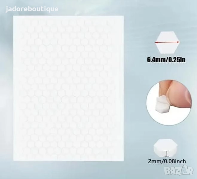 Двойнолепящи квадратчета/ точки 6.4х6.4 мм 252 бр, снимка 1