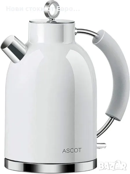 ASCOT неръждаема стомана Кеttle, 2200 W, 1.5 Литres, Ретро дизайн,суха защита, Автом изключване , снимка 1