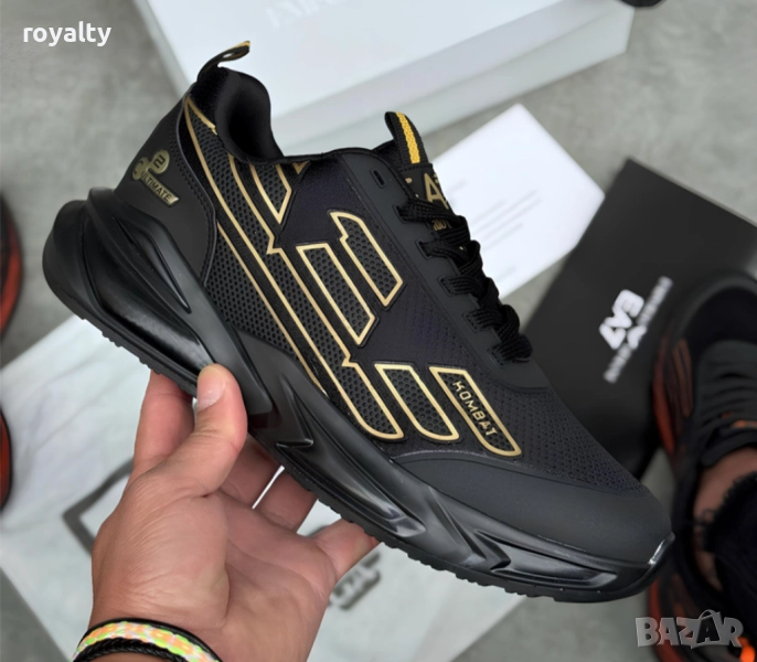 Мъжки Маратонки Armani - Uktimate C2 - Черно и Златисто, снимка 1