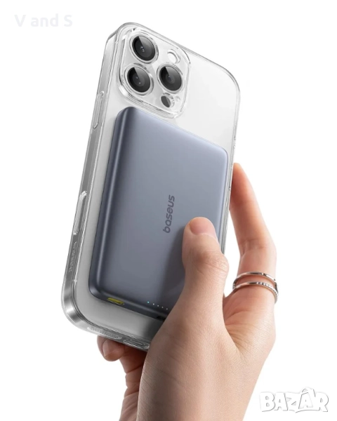 Външна батерия Baseus Picogo AM41, ултра тънка 10000mAh Qi2 Magsafe външна батерия 15W безжична, бър, снимка 1