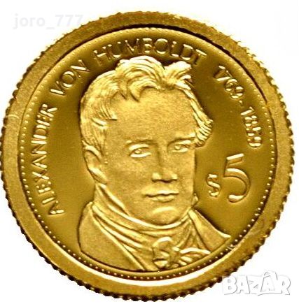 Златна монета "Александър фон Хумболт" 0.50 грама 2010, снимка 1