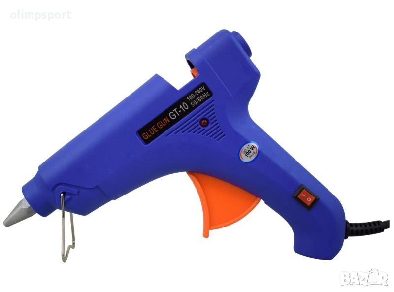 Пистолет за топло лепене със силикон, 100 W, с ключе за изключване., снимка 1