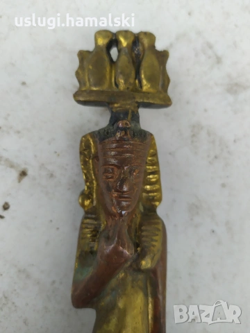Стара бронзова статуетка, снимка 2 - Антикварни и старинни предмети - 53062183