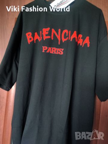 BALENCIAGA черна oversize тениска, снимка 1 - Тениски - 45682966