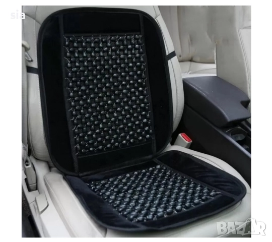 Масажор за седалка на автомобилe, с топчета, Черен