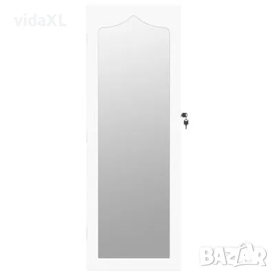 vidaXL Огледален шкаф за бижута, стенен монтаж, бял, 37,5x10x106 см(SKU:353226), снимка 3 - Огледала - 48914241