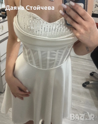 Сатенена рокля, снимка 2 - Рокли - 53323883