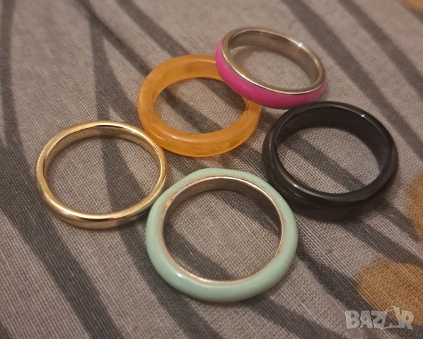 Цветни пръстени халки, стомана, снимка 3 - Пръстени - 54011994