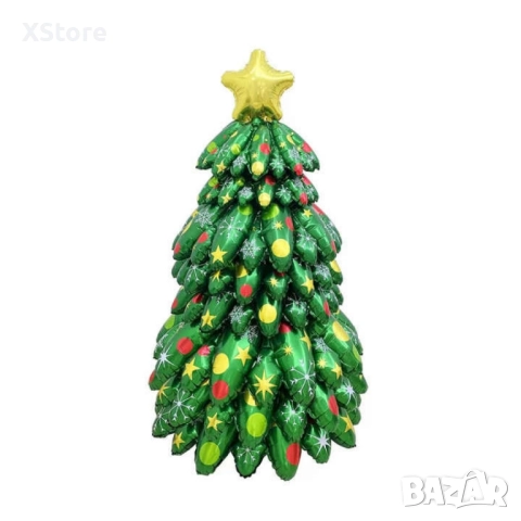 Коледни балони 9 части - 3D Коледна елха с цветни ярки акценти