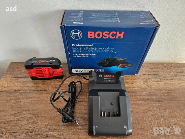 BOSCH 4Ah 18V Нова Батерия и Зарядно 