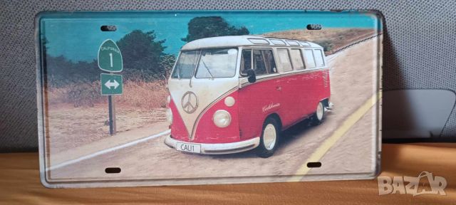 Метална табела, тип регистрационен номер Volkswagen 1967 California 1 Microbus
