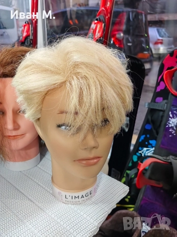 Фризьорски тренировачни глави с естествен косъм , снимка 7 - Фризьорски принадлежности - 52929237