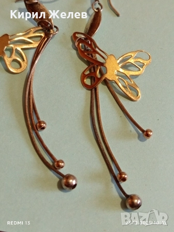 Висящи сребърни обеци с мотив ПЕПЕРУДА 🦋 майсторска изработка 40141, снимка 4 - Обеци - 52882212