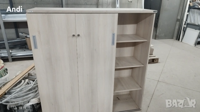 Трикрил гардероб с плъзгащи се врати и заключване - офис шкаф 135/150/45, снимка 16 - Шкафове и рафтове - 53841125