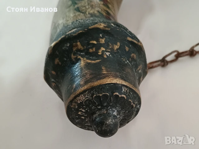 Старинна хайдушка рогова барутница за кремъчна пушка, пищов, снимка 5 - Антикварни и старинни предмети - 50791985