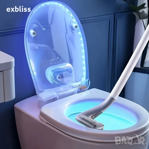 Силиконова извита четка за почистване на тоалетната