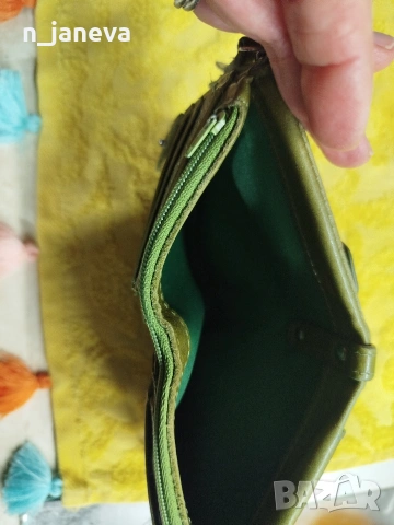 портфейл естествена кожа , зелен, снимка 4 - Чанти - 53752457