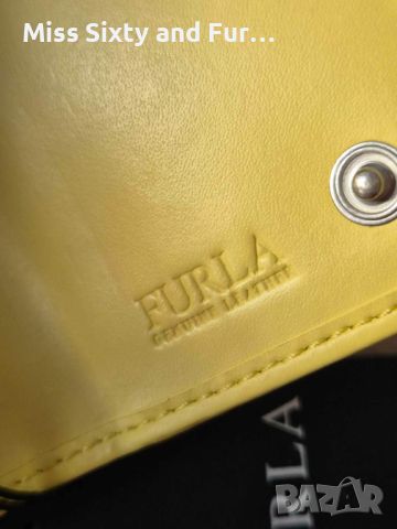 FURLA-ново жълто портмоне естествена кожа Фурла-20 см х 10 см, снимка 7 - Портфейли, портмонета - 46225946