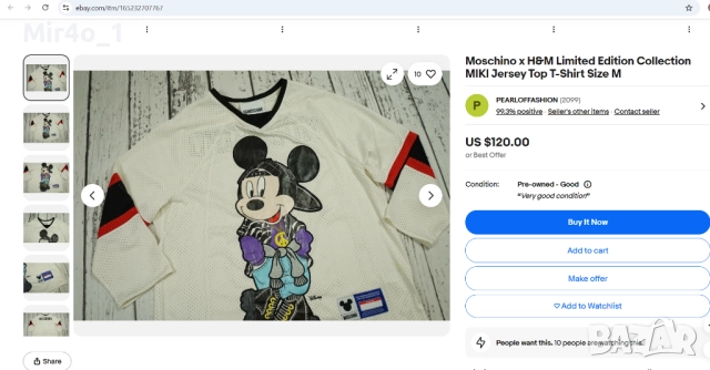 блуза h&m moschino disney limited edition туника горнище фанела худи рокля елек дамска оригинална M, снимка 3 - Туники - 51738429