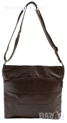 Стилна дамска чанта от естествена к. с дълга дръжка за рамо 28/28см, снимка 1 - Чанти - 44995909