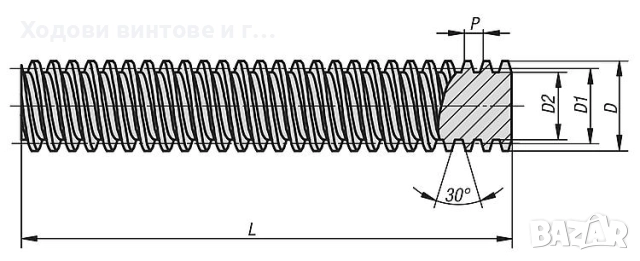 Ходови винтове с трапецовидна резба, ходови винтове DIN103, снимка 6 - Други машини и части - 52471216