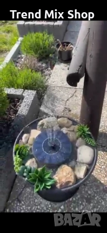 Соларен фонтан с три режима на разпръскване на водата, снимка 2 - Градински мебели, декорация  - 51598037