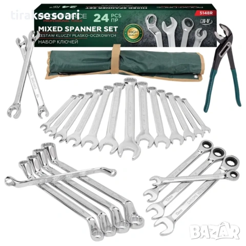 Професионален комплект MIX ключове 24 части ROCKFORCE RF-5148R