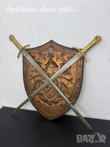 Герб/щит с мечове за стена №7586, снимка 5 - Други ценни предмети - 52317485