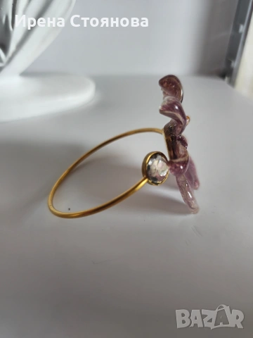 Гривна с естествен цвят на орхидея Miltonia. , снимка 7 - Гривни - 53737993