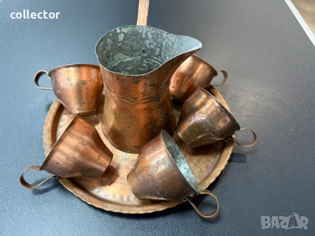 Кован меден сервиз за кафе. №7872, снимка 8 - Други ценни предмети - 53481309