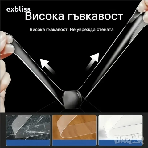 Прозрачна двойно-залепяща нано лента 1м., снимка 3 - Други - 53387615